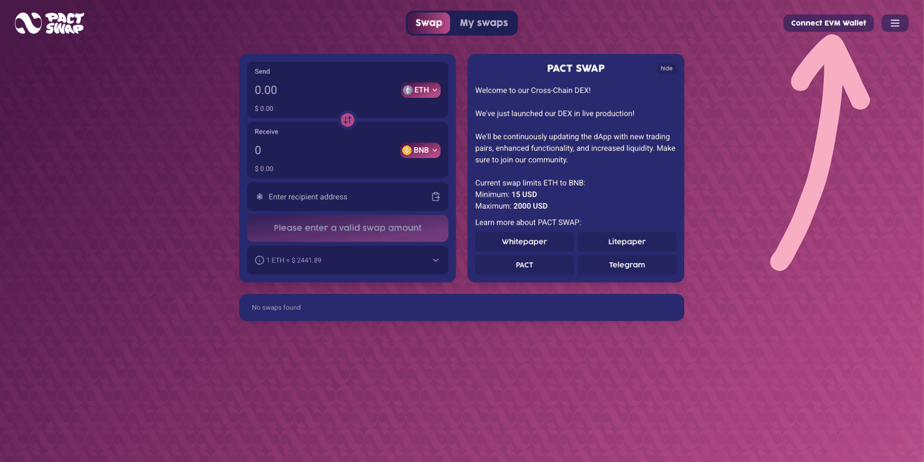 Access wallets through menu drawer